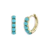 New 🛒 Moon & Meadow 14K Yellow Gold Kate Composite Turquoise Small Hoop Earrings Blue/gold ❤️ -Moon Sales Store unnamed file 716