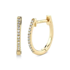 Budget 😍 Moon & Meadow 14K Yellow Gold Diamond Medium Huggie Hoop Earrings - 100% Exclusive 🥰