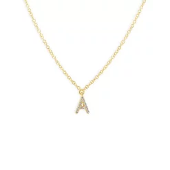 Best Sale โ๏ธ Moon & Meadow 14K Yellow Gold Diamond Initial Pendant Necklace, 18" - 100% Exclusive ๐